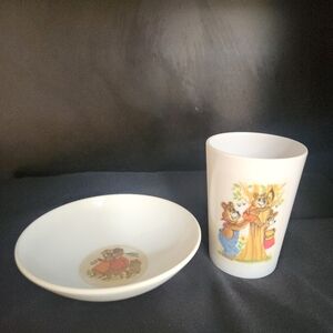 Oneida Ware Vtg 'Three Little Bears' Melamine Cup & Bowl Set